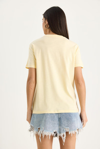 Teddy Kurdele Detaylı Taşlı T-Shirt 60602035 - Tereyağ