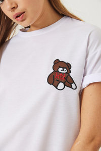 Teddy Nakışlı Salaş Basic T-Shirt 60284019 - Beyaz