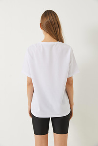 Teddy Nakışlı Salaş Basic T-Shirt 60284019 - Beyaz