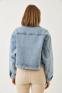 Tek Cepli Fermuarlı Kısa Denim Ceket 60261193 - Mavi CEKET modelleri