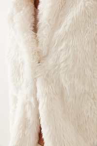 Tüylü Peluş Mont 9088 60351243 - Krem