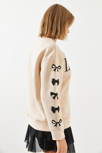 Üç İplik Şardonlu London Life Grafik Baskılı Sweatshirt MBHS004 60601004 - Bej