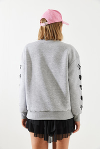 Üç İplik Şardonlu London Life Grafik Baskılı Sweatshirt MBHS004 60601004 - Gri Melanj