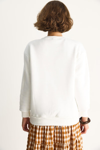 Üç İplik Şardonlu Renkli Kalp Baskılı Sweatshirt MBHS007 60601007 - Ekru SWEATSHİRT modelleri