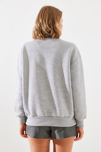 Üç İplik Şardonlu The 1997 Baskılı Sweatshirt MBHS009 60601009 - Gri Melanj
