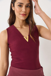 V Yaka Toka Detaylı Fitilli Bluz 60284013 - Bordo