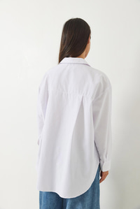 Yakası Kalp Nakışlı Düşük Omuz Oversize Poplin Gömlek 60420 60271082 - Beyaz