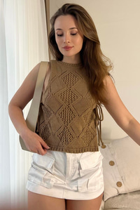 Yandan Bağlamalı Triko Bluz 20246064 - Camel BLUZ modelleri