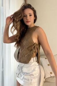 Yandan Bağlamalı Triko Bluz 20246064 - Camel BLUZ modelleri