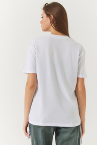 Yanları Büzgülü Basic Basic Tshirt 60602003 - Beyaz