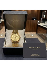 37mm Unisex Saat Gümüş Kaplama Çelik Kordon Altın Renk Kadran Şık Model