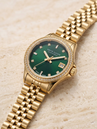 David Guner San Diego 25 mm Kadın Kol Saati Yeşil Kadran Gold Renk Çelik Kordon
