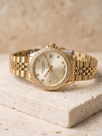 David Guner San Diego 25 mm Kadın Kol Saati Altın Ton Kadran Gold Renk Çelik Kordon