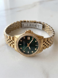 David Guner San Diego 25 mm Kadın Kol Saati Yeşil Kadran Gold Renk Çelik Kordon