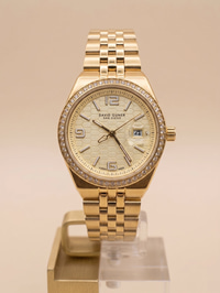 David Guner San Diego 30 mm Kadın Kol Saati Gold Kadran Taşlı Bezel Çelik Kordon