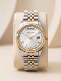 David Guner San Diego 34 mm Unisex Kol Saati Çift Renk Çelik Kordon Gün Tarih
