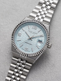 David Guner San Diego 39 mm Otomatik Erkek Kol Saati Gümüş Renk Çelik Kordon Açık Mavi Kadran