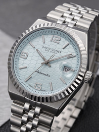 David Guner San Diego 39 mm Otomatik Erkek Kol Saati Gümüş Renk Çelik Kordon Açık Mavi Kadran