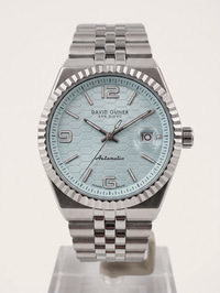 David Guner San Diego 39 mm Otomatik Erkek Kol Saati Gümüş Renk Çelik Kordon Açık Mavi Kadran