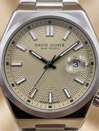 David Guner San Diego 40 mm Şampanya Kadran Çelik Erkek Saati Özel Kurma Kolu