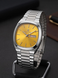 David Guner San Diego 42 mm Erkek Kol Saati Sarı Kadran Çelik Kordon Gün-Tarihli