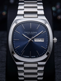 David Guner San Diego 42 mm Erkek Saat Lacivert Kadran Modern Klasik Almanca Takvimli