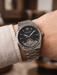 David Guner San Diego 42 mm Otomatik Siyah Kadran Çelik Erkek Kol Saati