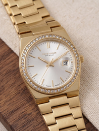 DAVID GUNER San Diego Kadın Kol Saati 30 mm Gold Renkli Taş Detaylı İnce Kasa
