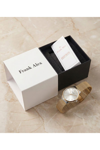 Erkek Kol Saati 42 mm Gold Silver Hasır Çelik Kordon Quartz Mineral Cam 3 ATM
