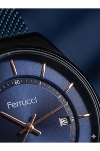 Erkek Kol Saati 42 mm Lacivert Hasır Çelik Kordon Siyah Kasa Lacivert Kadran Quartz 3 ATM
