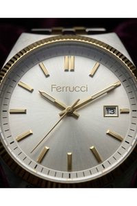 Erkek Kol Saati 42 mm Takvimli Çift Renk Çelik Kordon Klasik Quartz Saat