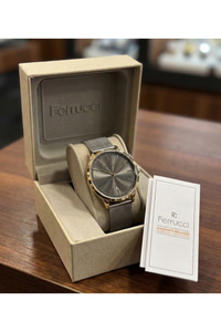Erkek Kol Saati 44 mm Antrasit Kadran Hasır Çelik Kordon Takvimli Quartz Saat