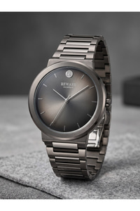 Excellent 41 mm Erkek Kol Saati Füme Çelik Kordonlu İnce Kasa