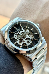 Excellent 45 mm Otomatik Erkek Kol Saati Siyah Kadran Çelik Kordonlu