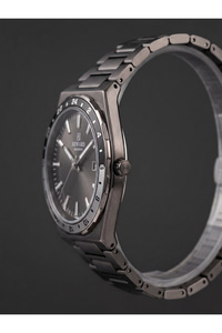 Excellent Erkek Kol Saati 42 mm İnce Kasa Füme Antrasit Çelik Saat