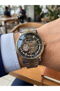 Excellent Erkek Kol Saati 43 mm Otomatik Çift Renk Çelik 5 ATM