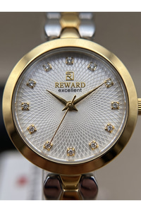 Excellent Kadın Kol Saati 24 mm Çift Renkli Çelik Kordon Silver Kadran
