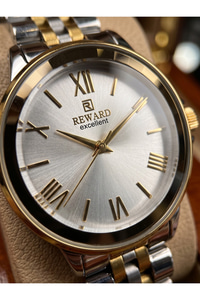Excellent Kadın Kol Saati 26 mm Çift Renkli Çelik Kordon Silver Kadran