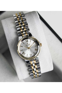 Excellent Kadın Kol Saati 26 mm Çift Renkli Çelik Kordon Silver Kadran