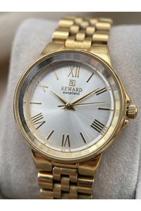 Excellent Kadın Kol Saati 26 mm Gold Renkli Çelik Kordon Silver Kadran