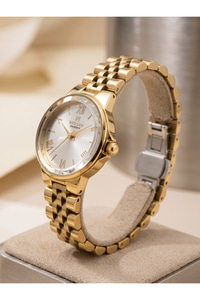 Excellent Kadın Kol Saati 26 mm Gold Renkli Çelik Kordon Silver Kadran