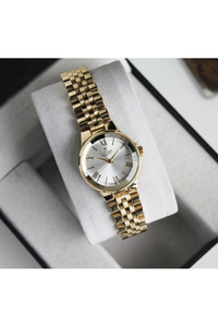 Excellent Kadın Kol Saati 26 mm Gold Renkli Çelik Kordon Silver Kadran