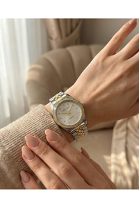 Femme Taşlı Kadın Kol Saati Çift Renk Çelik 31-34 mm Quartz
