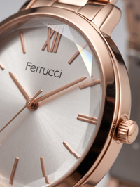 Ferrucci 36 mm Rose Gold Kadın Kol Saati Çelik Kordon Açık Gümüş Kadran