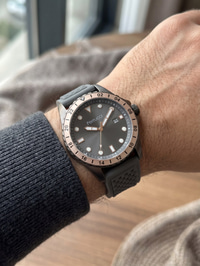 Ferrucci 43 mm Gri Kadran Gri Silikon Kordon Somon Bezel Erkek Kol Saati