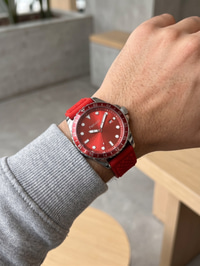 Ferrucci 43 mm Kırmızı Kadran Kırmızı Silikon Kordon Erkek Kol Saati