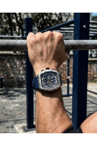 Function 45 mm Erkek Kol Saati Lacivert Silikon Kordon Büyük Kasa Takvimli Spor Saat