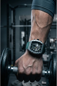 Function 45 mm Erkek Kol Saati Yeşil Silikon Kordon Büyük Kasa Spor Saat