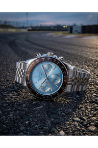 Function Erkek Kol Saati 38 mm Çelik Kordon Mavi Kadran Chronograph Takvim Quartz