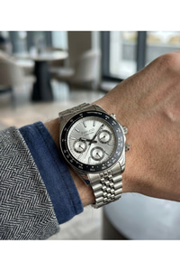 Function Erkek Kol Saati 40 mm Çelik Kordon Takvimli Multifonksiyon Quartz Saat